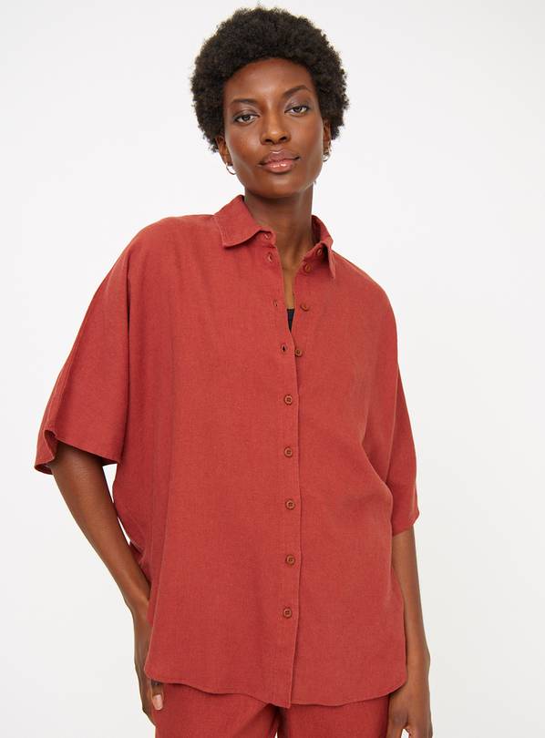 Rust Half Sleeve Kimono Shirt 14